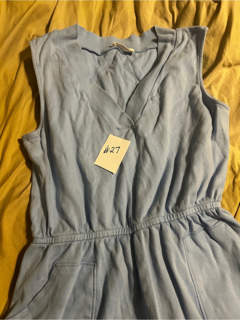 Zenana Outfitters Powder Blue Sleeveless V-Neck Romper